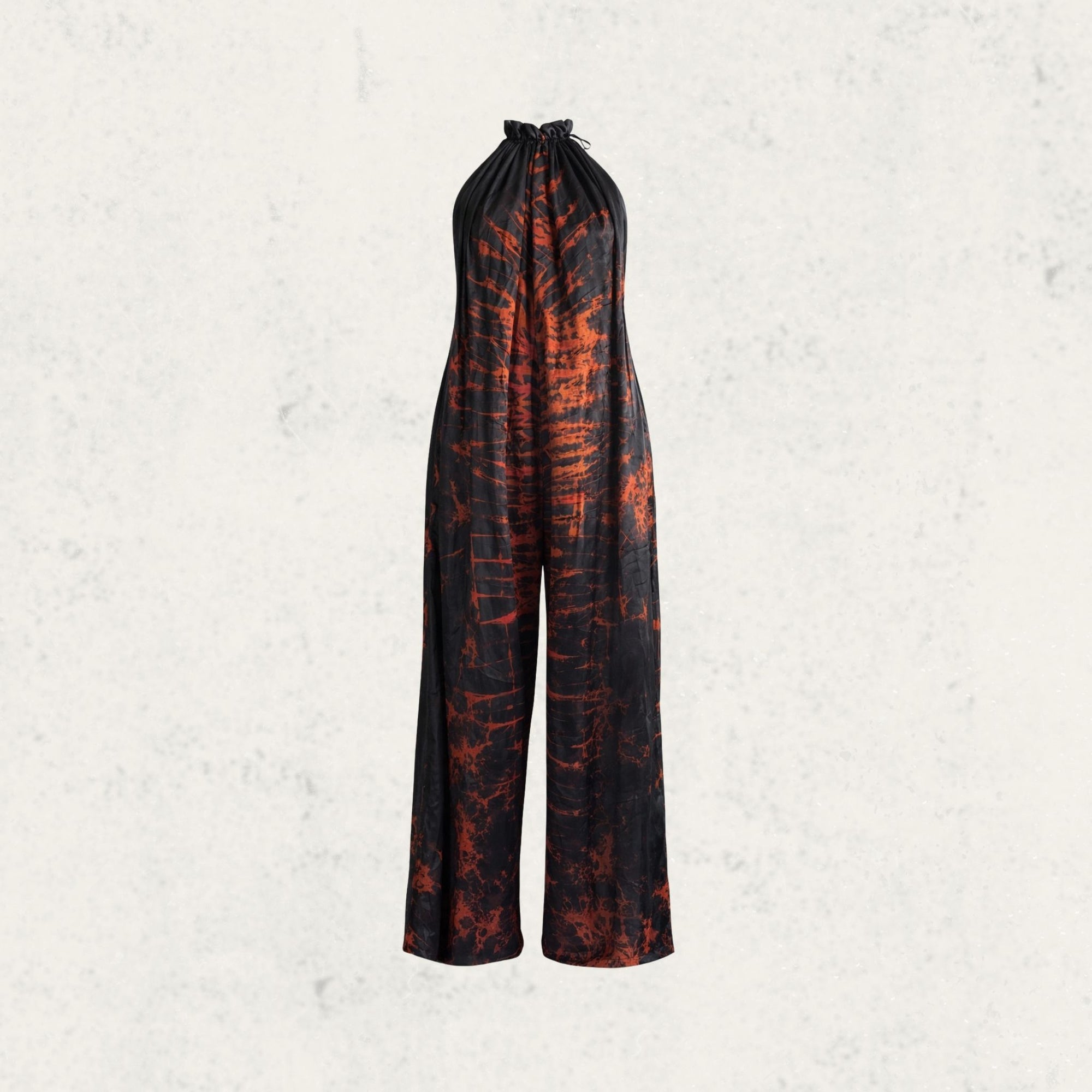 Black & Rust Halter Jumpsuit