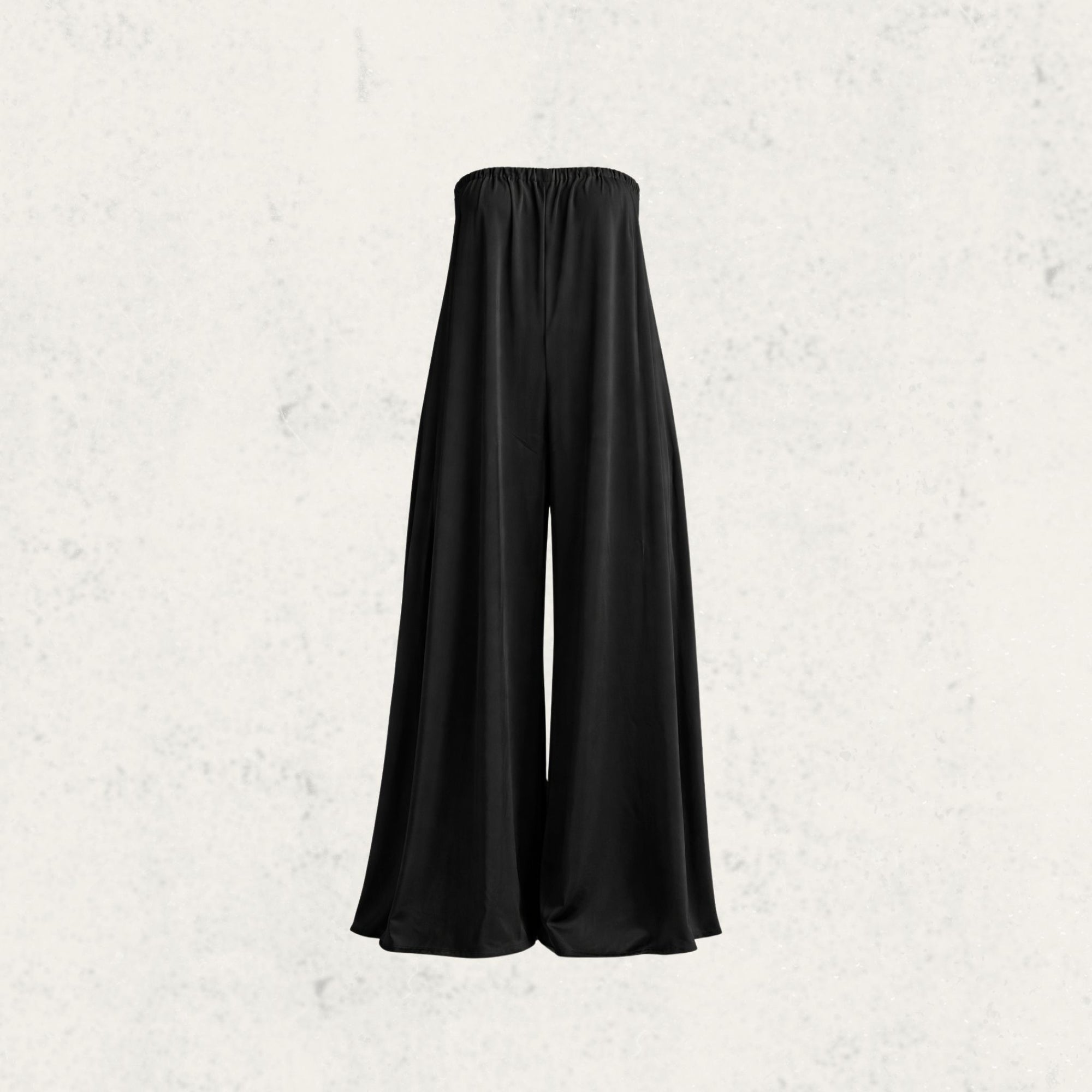 Black Strapless Wide-Leg Jumpsuit