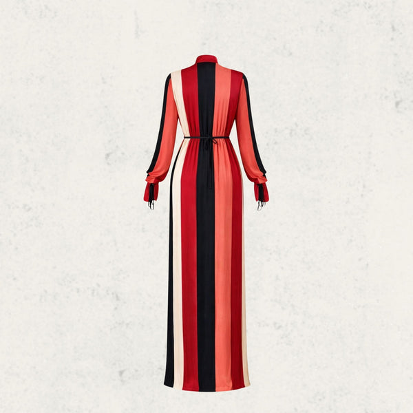 Stripe Button Maxi Dress