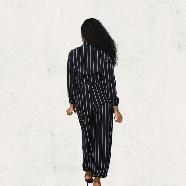 Black & White Pinstripe Set
