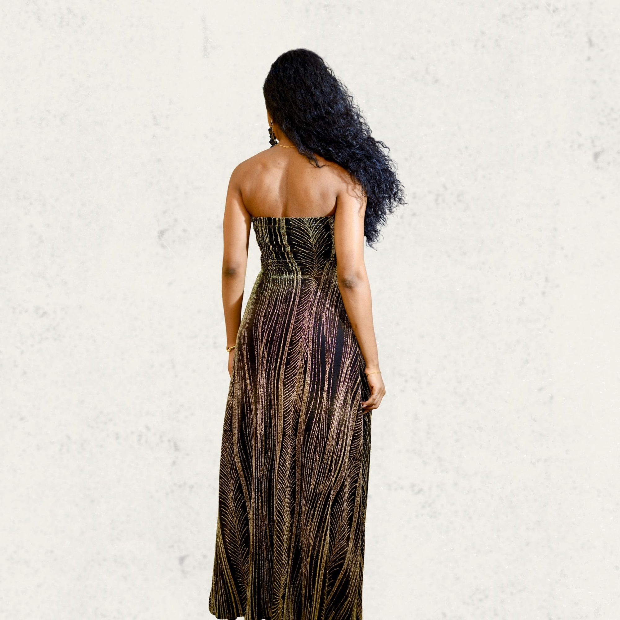 Gold Shimmer Strapless Dress