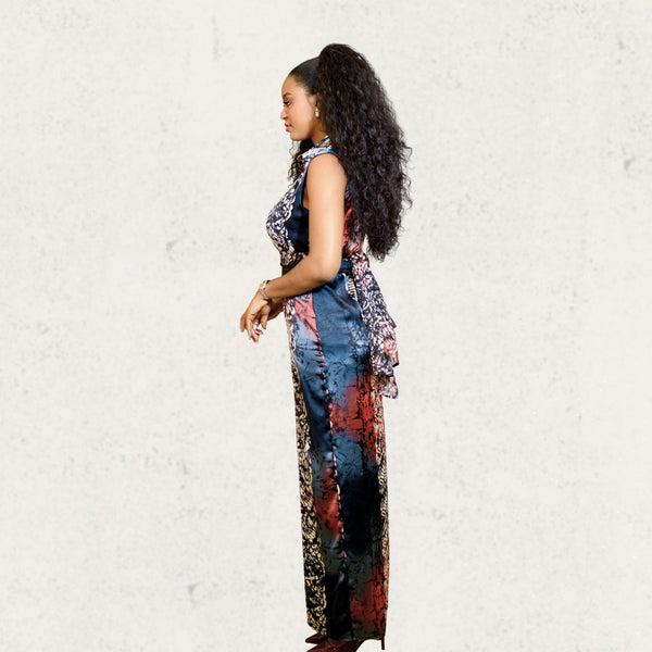Adire Print Button Up Dress