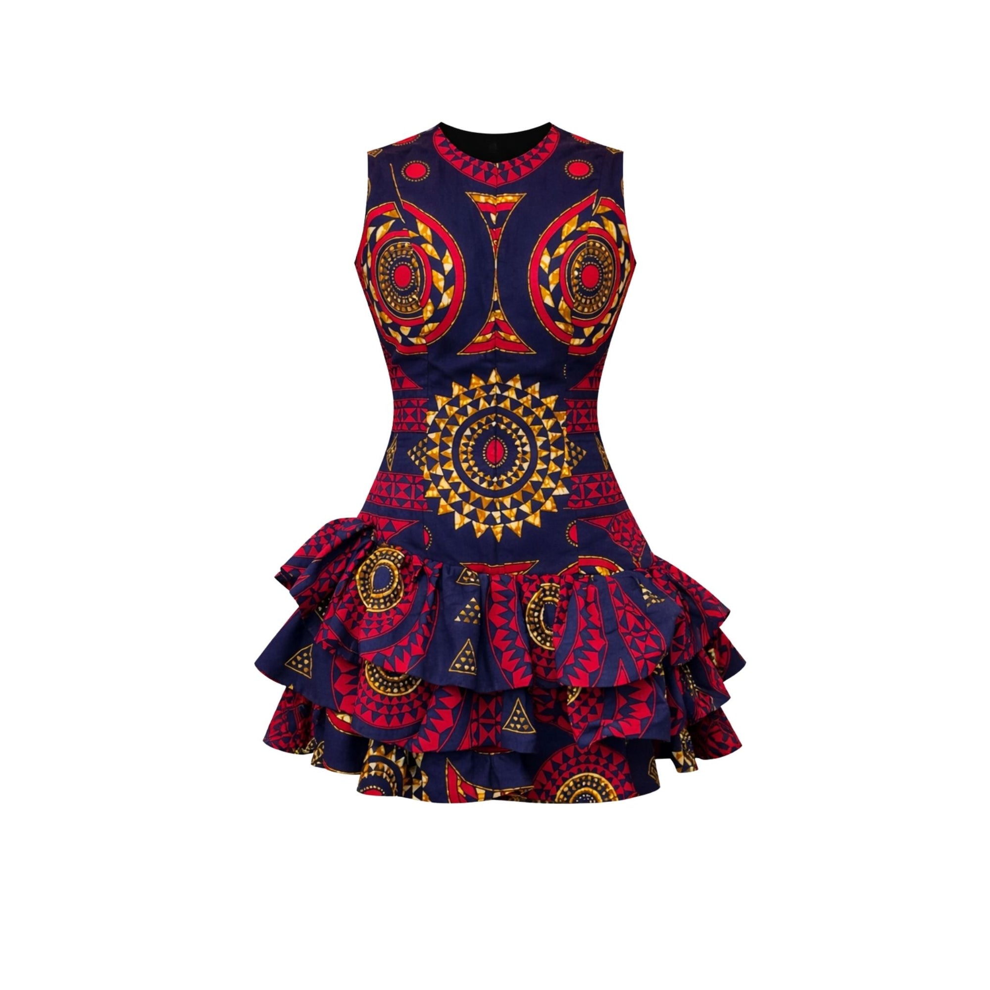 Ankara Ruffle Dress